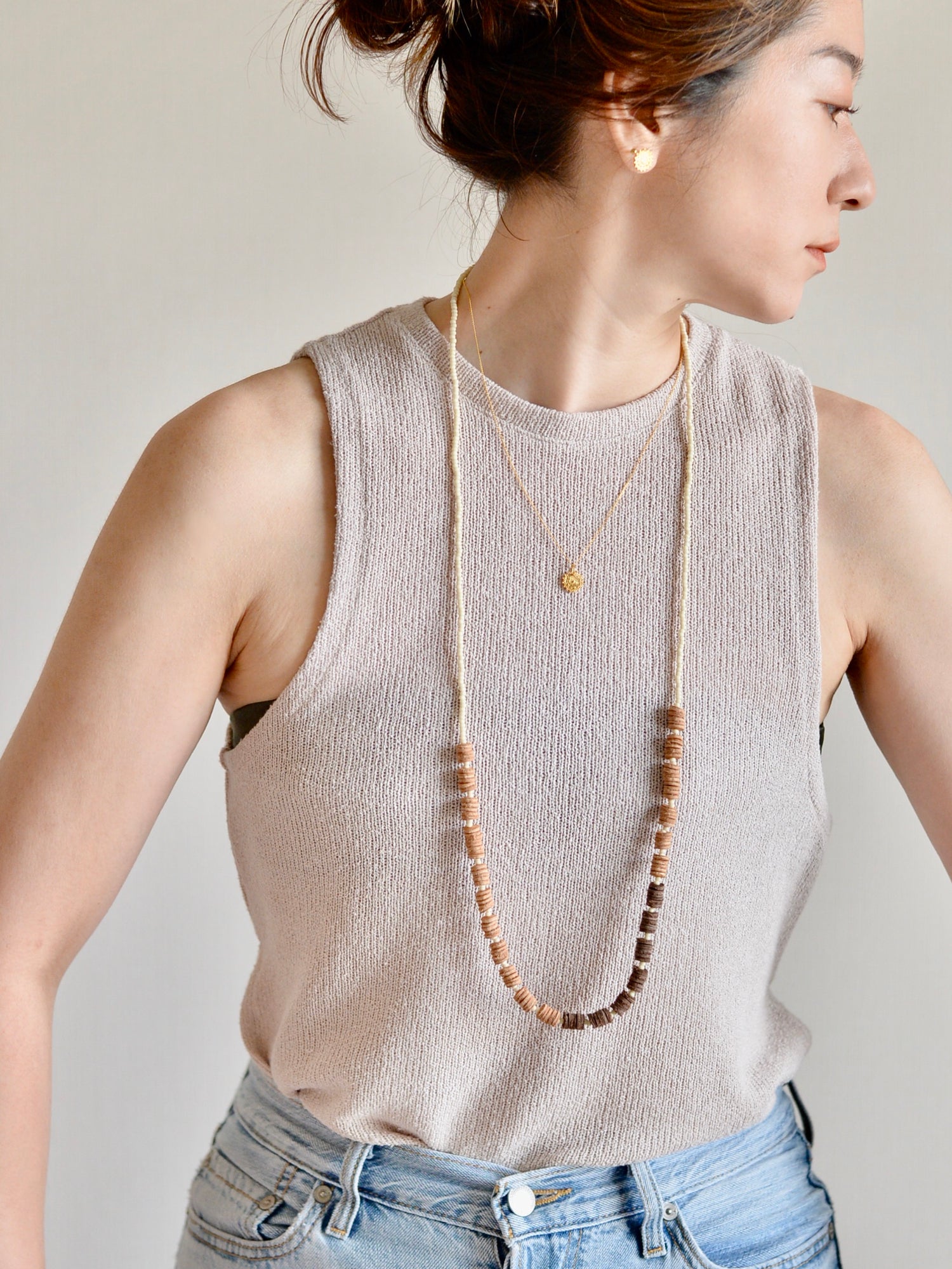 Poze アップサイクル ロングネックレス