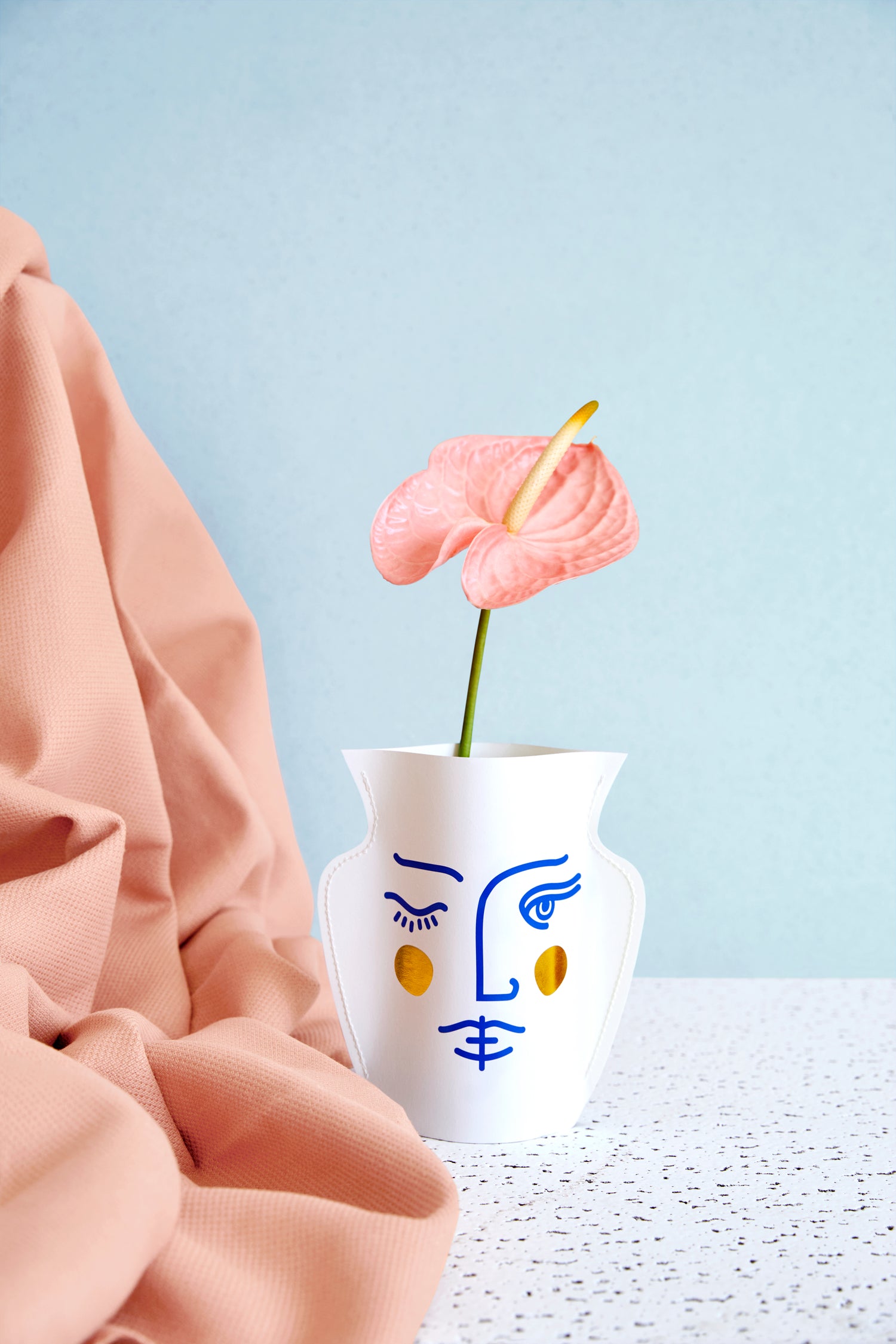 ミニペーパーフラワーベースカバー&レターセット JANUS