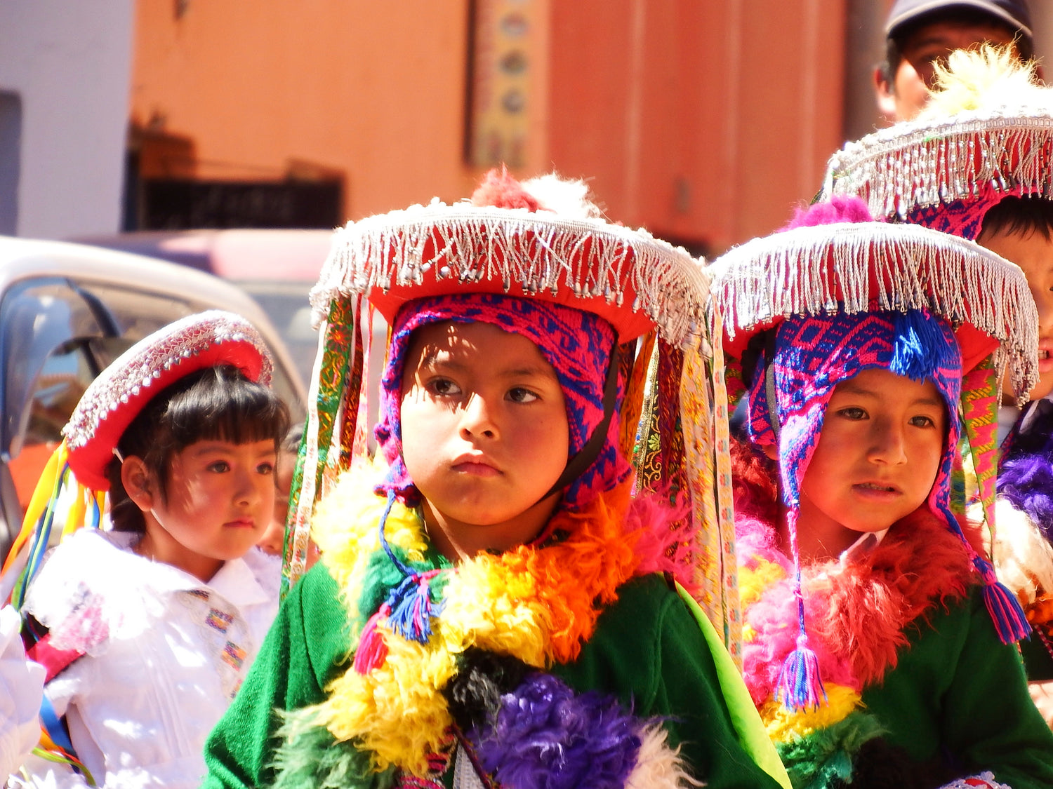 ペルー キッズ耳あてつき ニットキャップ