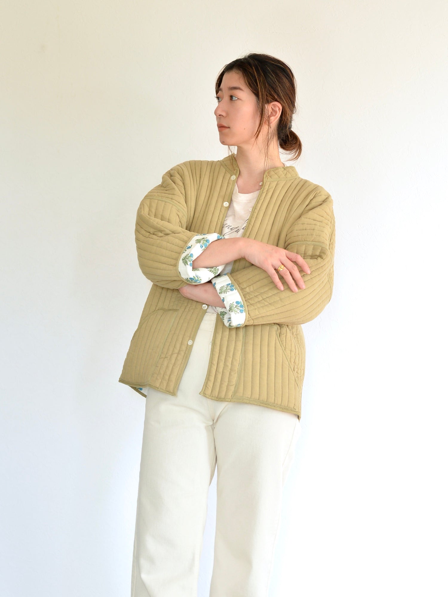 リバーシブル キルティング ジャケット グリーン