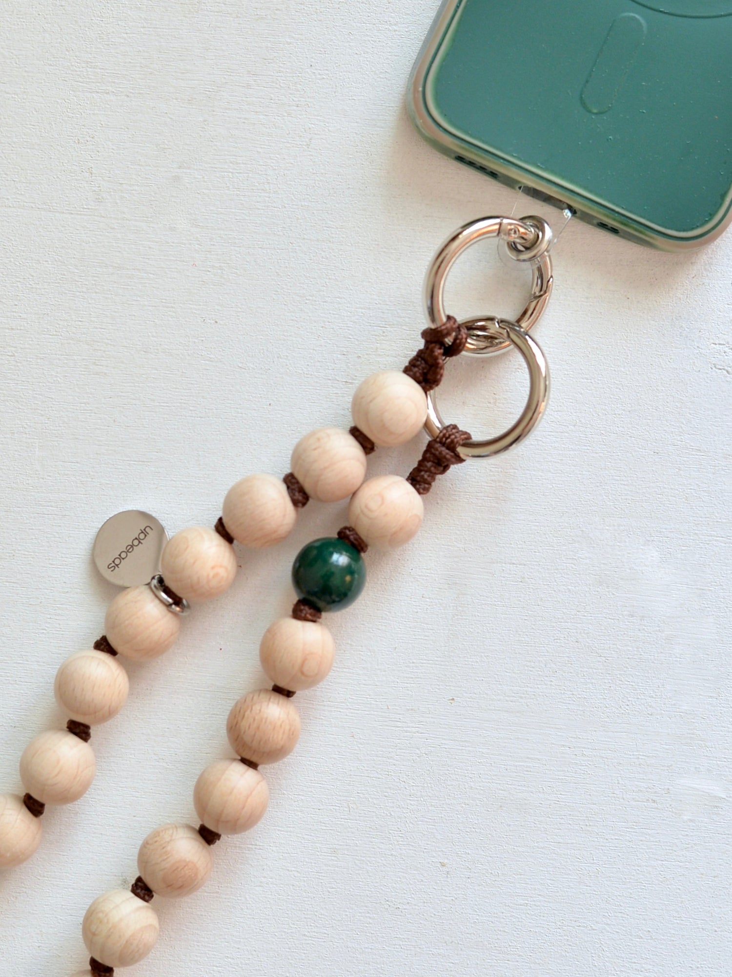 【再入荷予定】upbeads アップビーズ スマホショルダー 携帯ストラップ ウッドブラウン