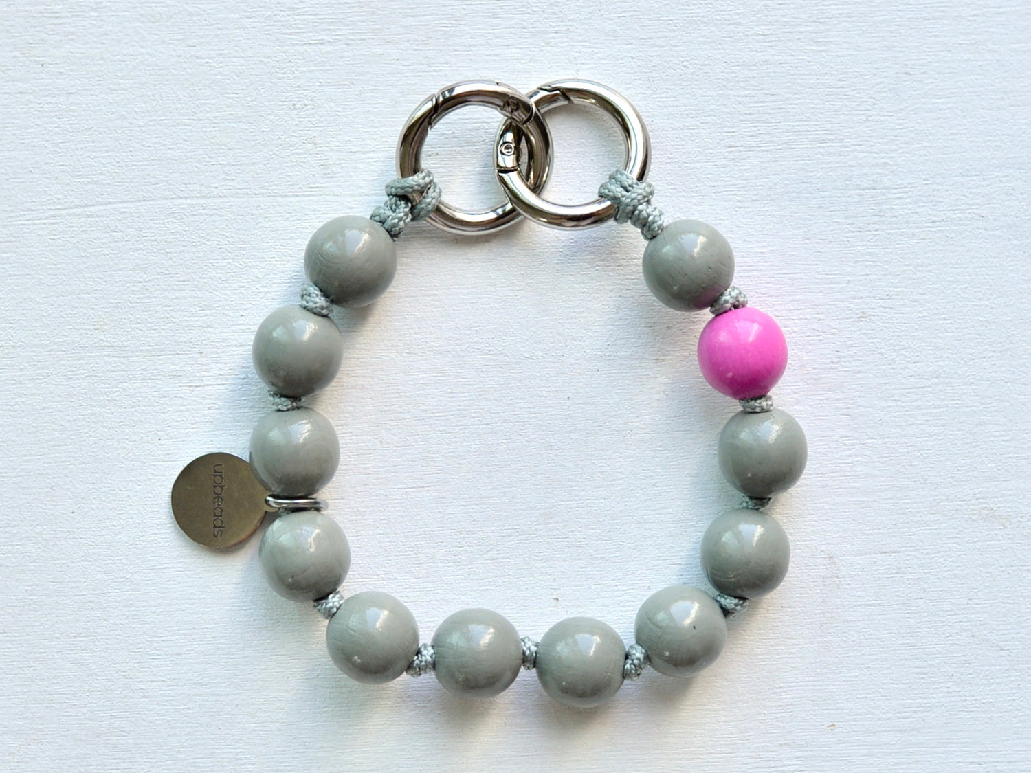 upbeads アップビーズ スマホストラップ MINI【グレー×ピンク】別注カラー