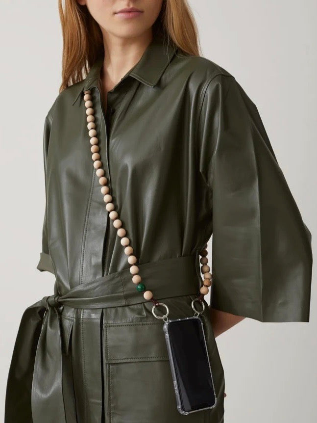 【再入荷予定】upbeads アップビーズ スマホショルダー 携帯ストラップ ウッドブラウン