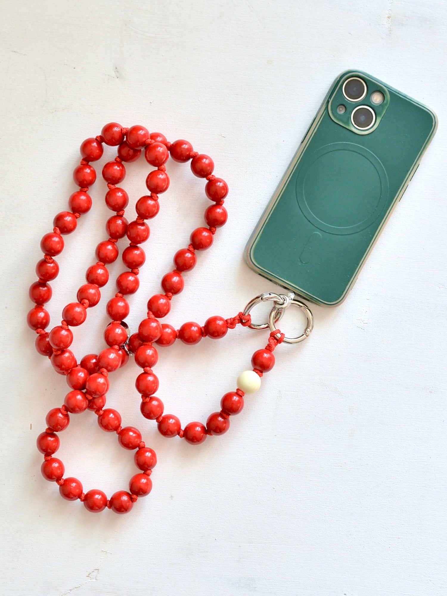 【再入荷予定】upbeads アップビーズスマホショルダー 携帯ストラップ 【レッド×ホワイト】