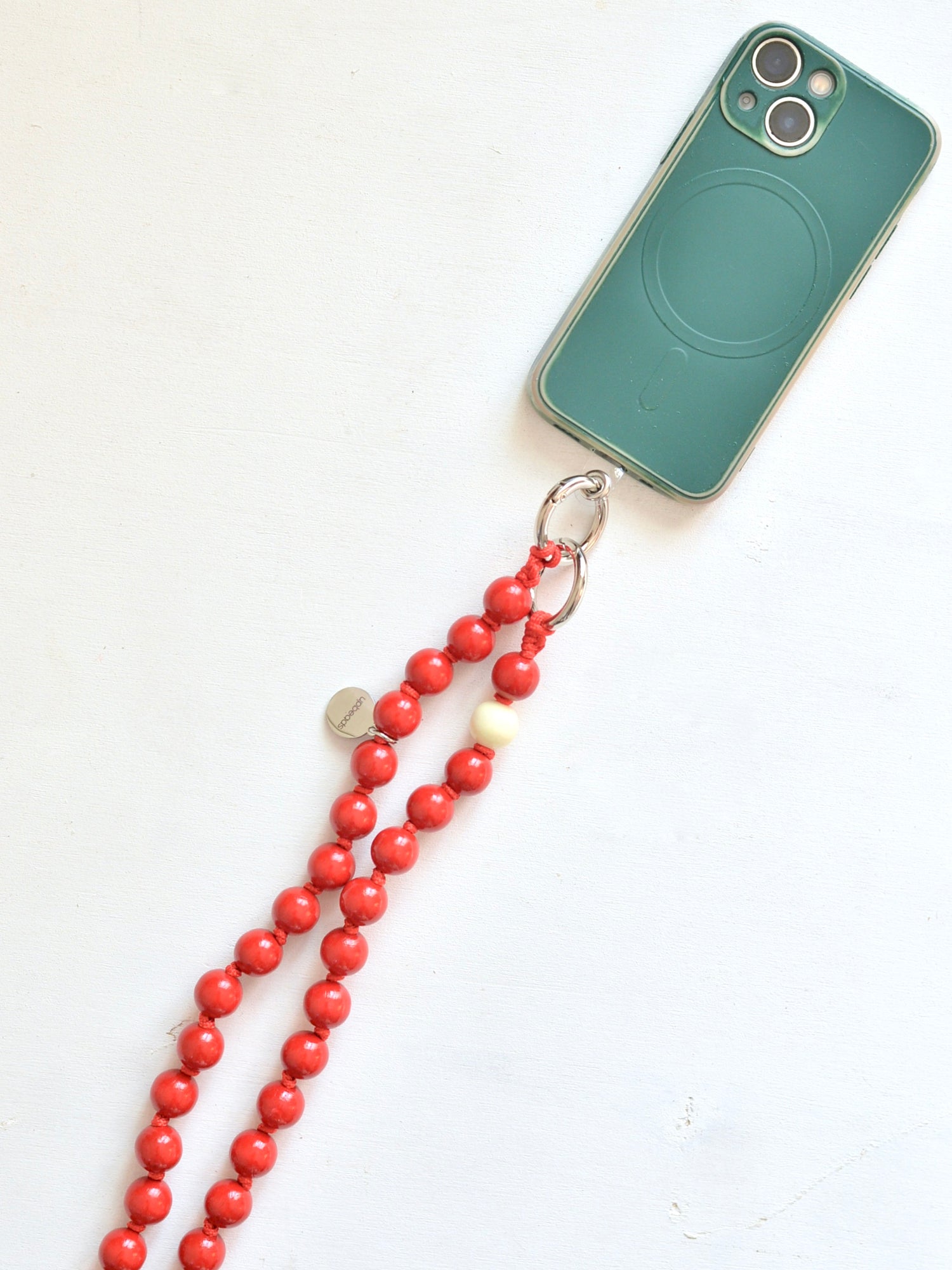 【再入荷予定】upbeads アップビーズスマホショルダー 携帯ストラップ 【レッド×ホワイト】