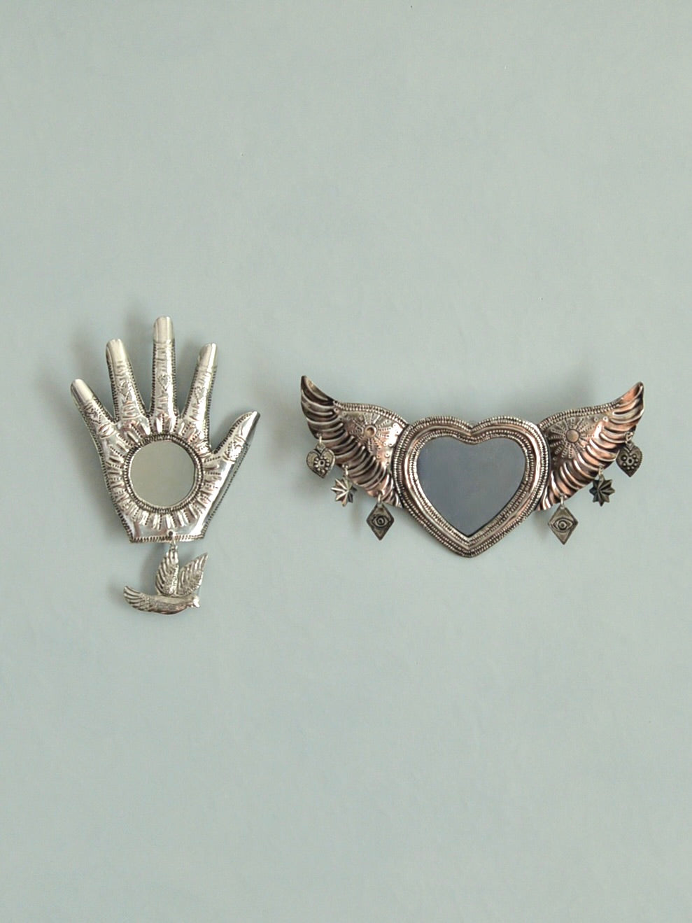 メキシコ ブリキ 壁掛けミラー オハラタ