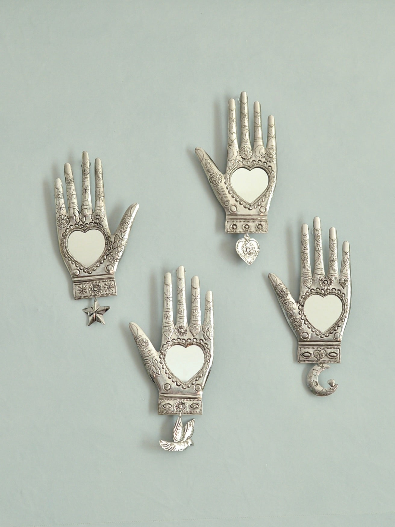 メキシコ ブリキ 壁掛けミラー オハラタ