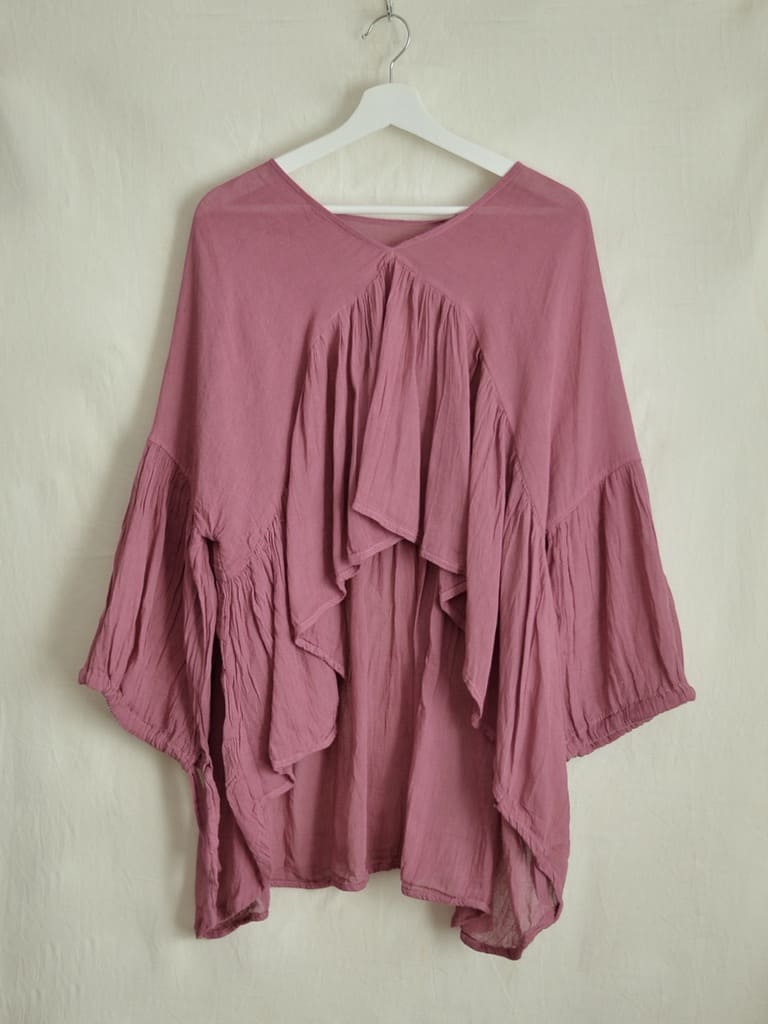 Mexican cotton gathered blouse Rosa 