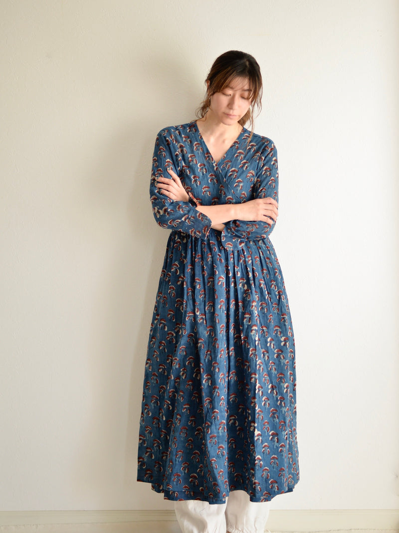 Cachecoeur Dress Ajrak Block Print Indigo 