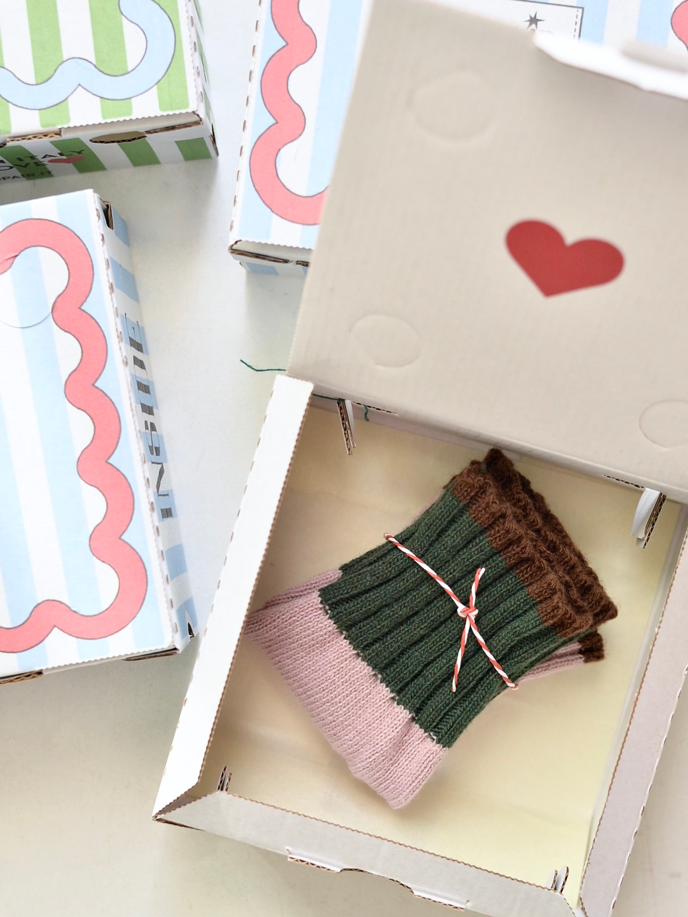 カシミヤブレンド ニット フィンガーレスグローブ ハンドウォーマー