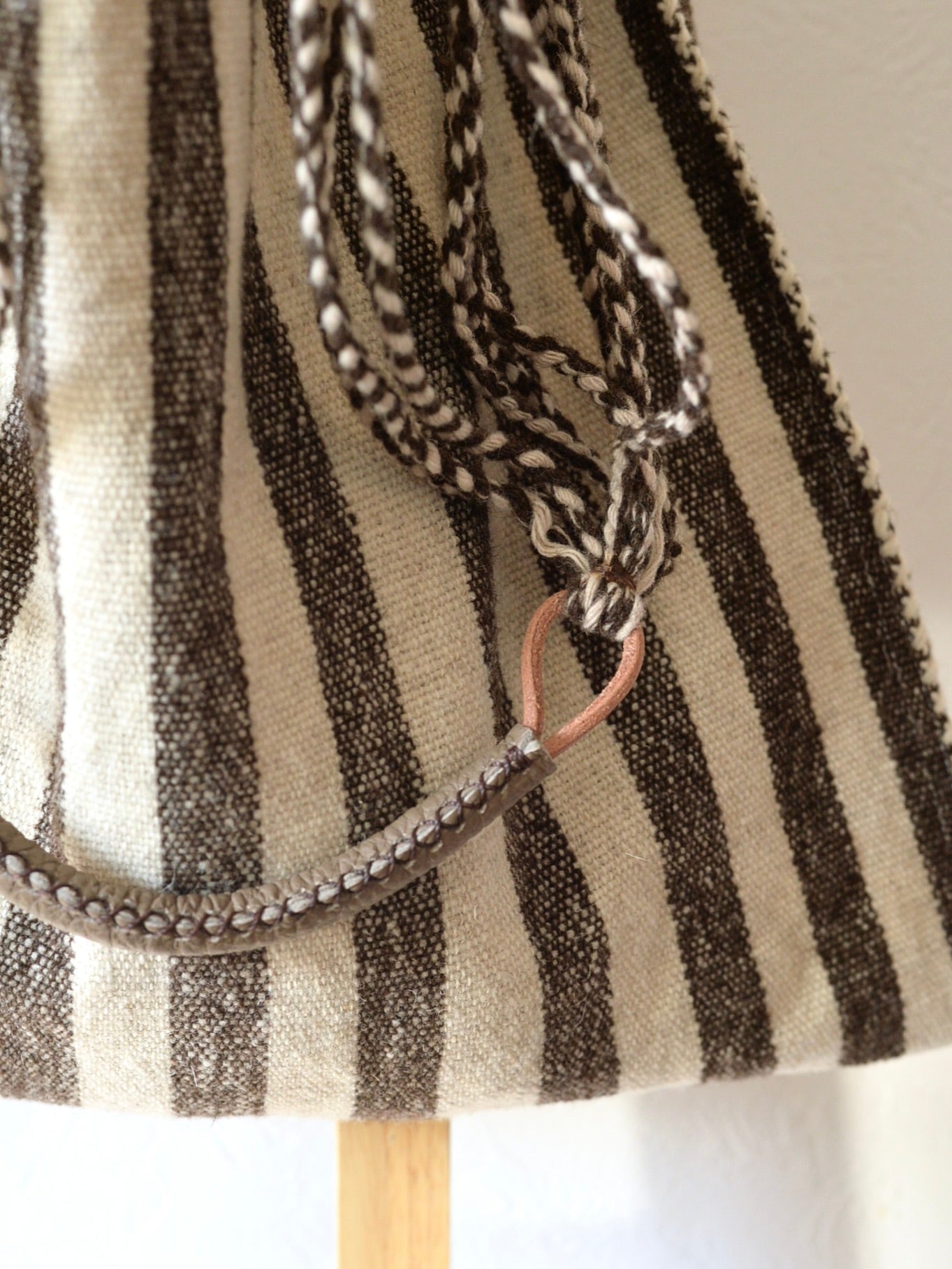 メキシコ ウール ハンモックバッグ レザーハンドル Brown