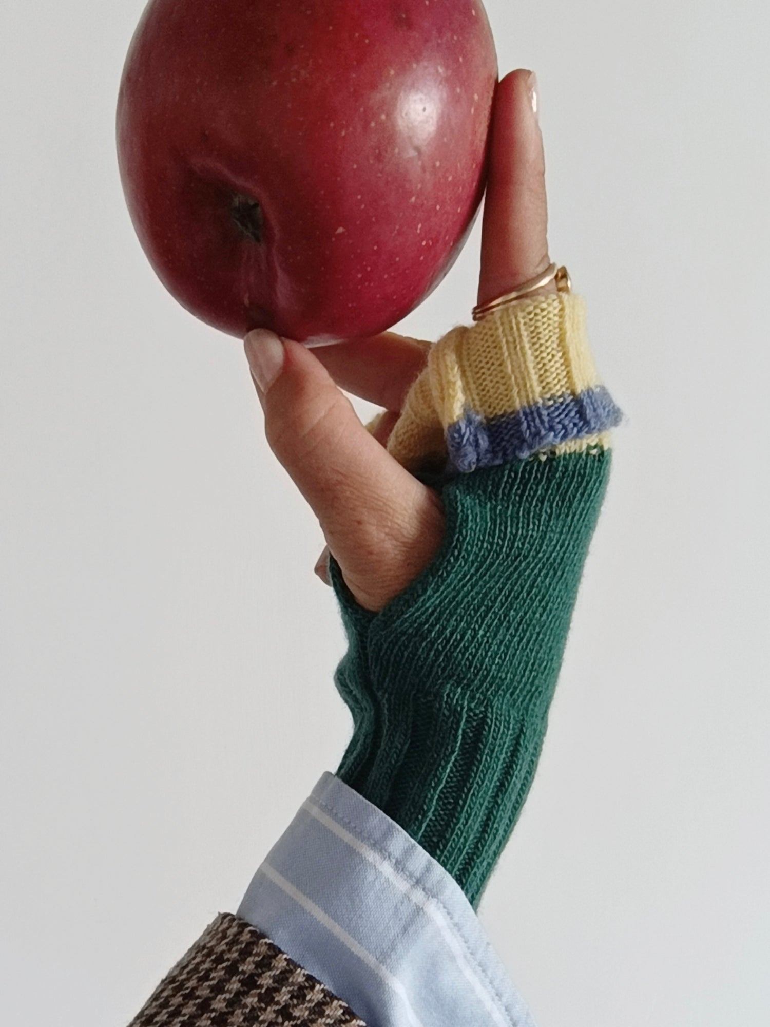 カシミヤブレンド ニット フィンガーレスグローブ ハンドウォーマー