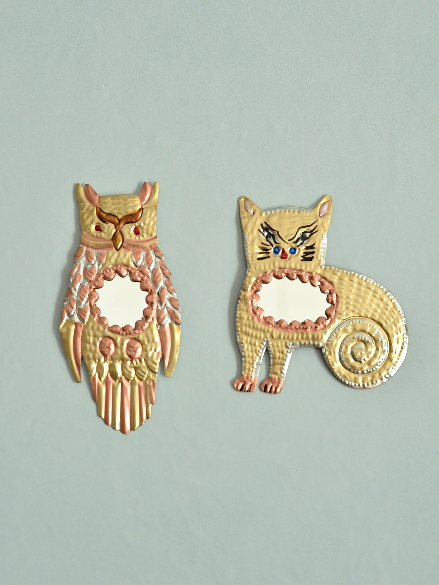 メキシコ ブリキ 壁掛けミラー オハラタ