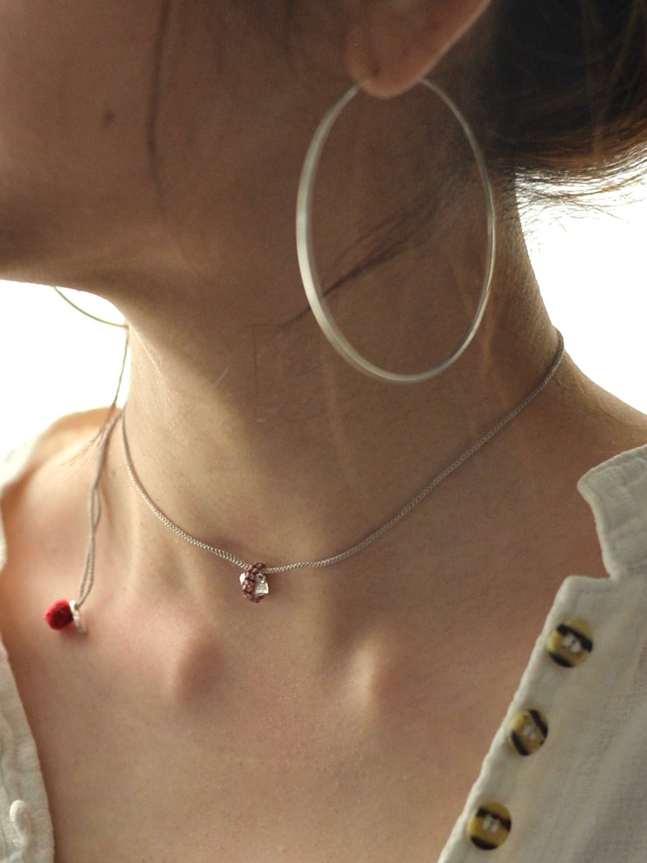 ハーキマーダイヤモンド&ガーネット 3way ネックレス