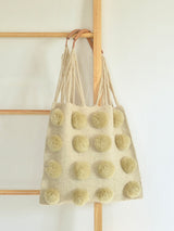 メキシコ ウール ハンモックバッグ レザーハンドル ポンポン