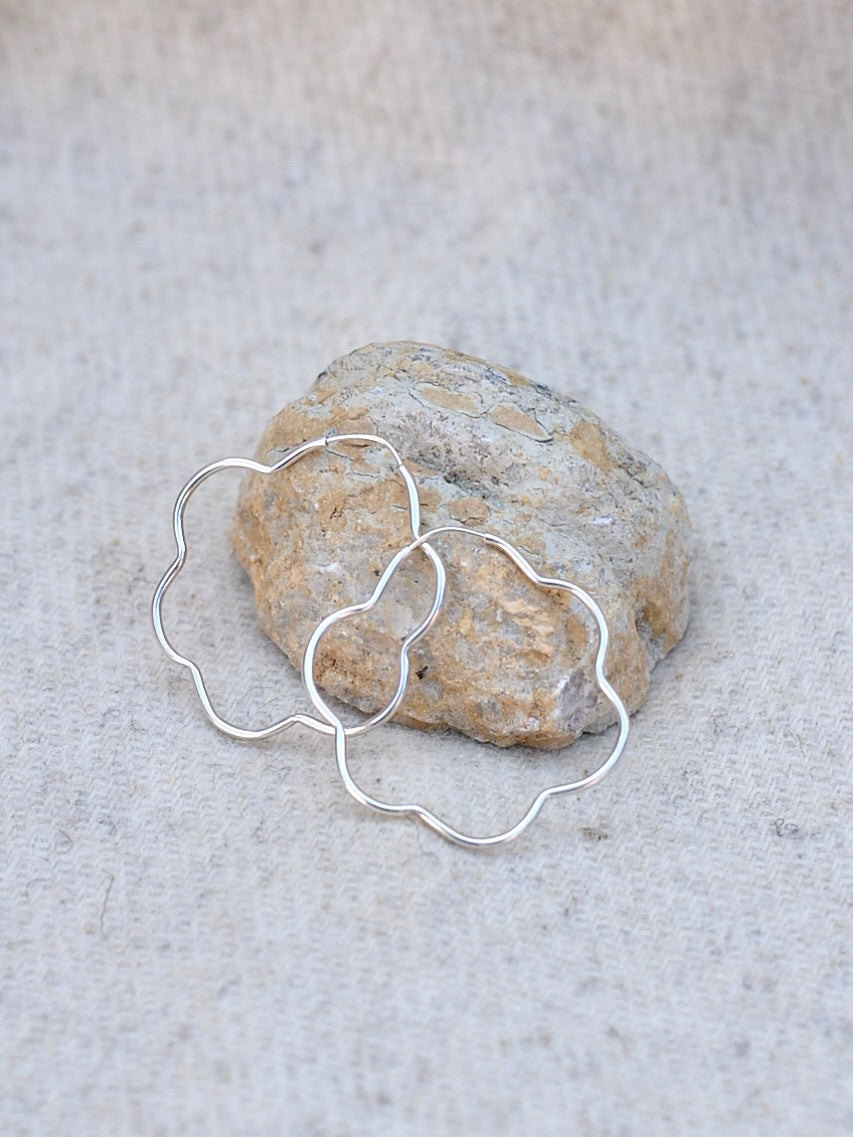 Mexican Silver925 フープピアス フラワー