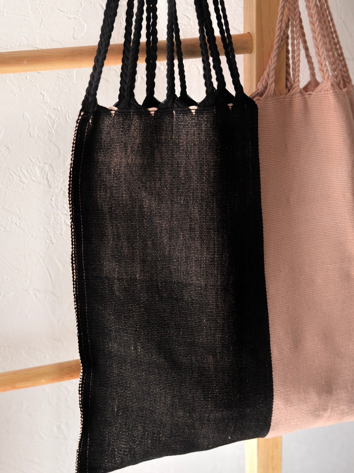 【残り1点】メキシコ ハンモックバッグ レザーハンドル ツートン