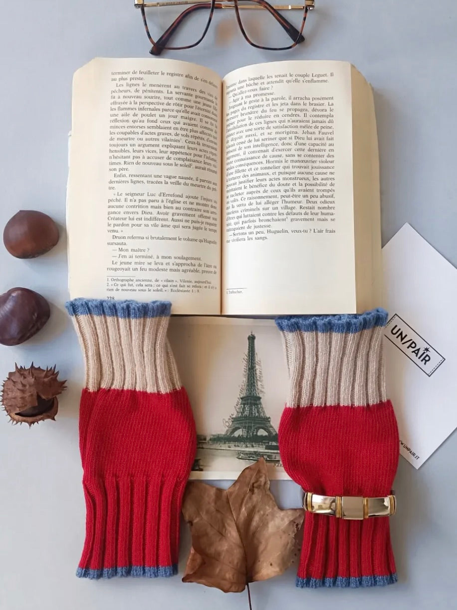 カシミヤブレンド ニット フィンガーレスグローブ ハンドウォーマー