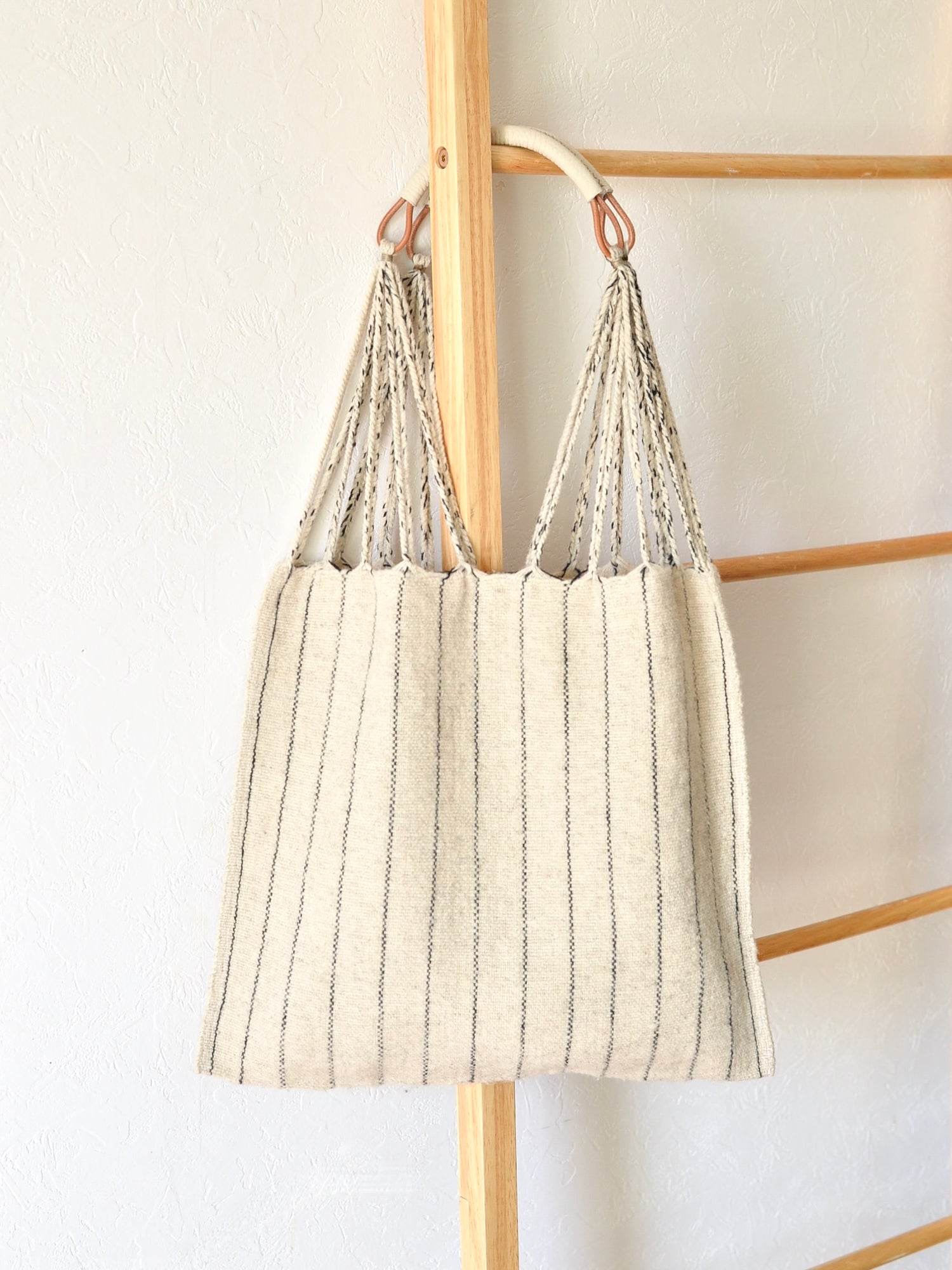 メキシコ ウール ハンモックバッグ レザーハンドル