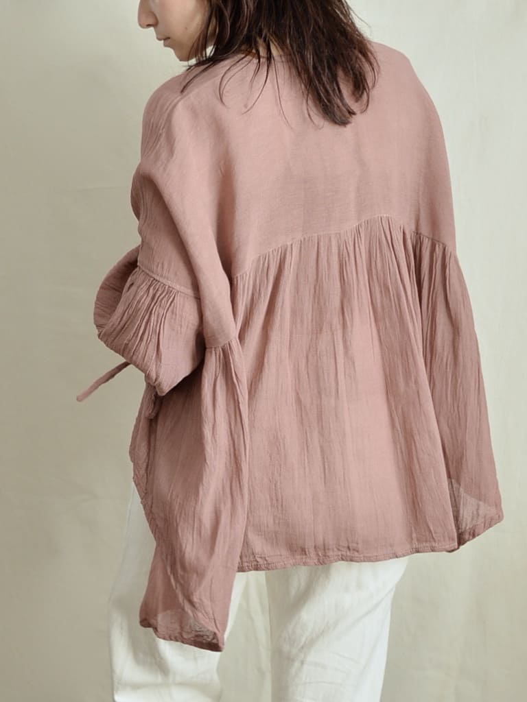 Mexican cotton gathered blouse Heather 