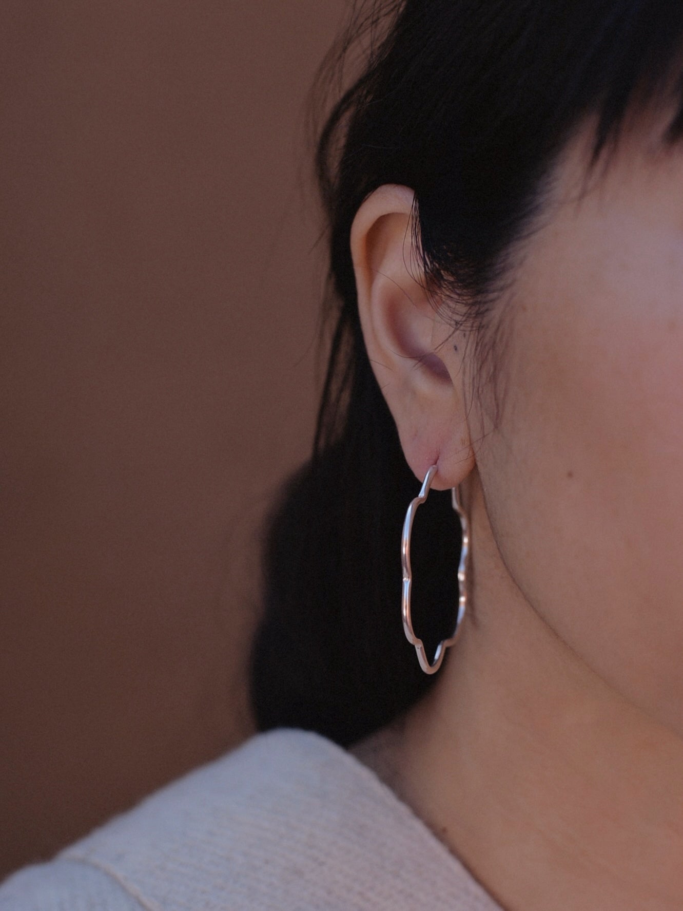 Mexican Silver925 フープピアス フラワー