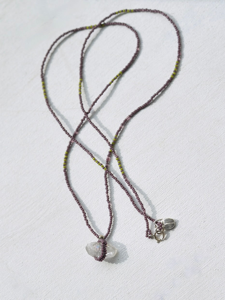 ハーキマーダイヤモンド ビーズネックレス