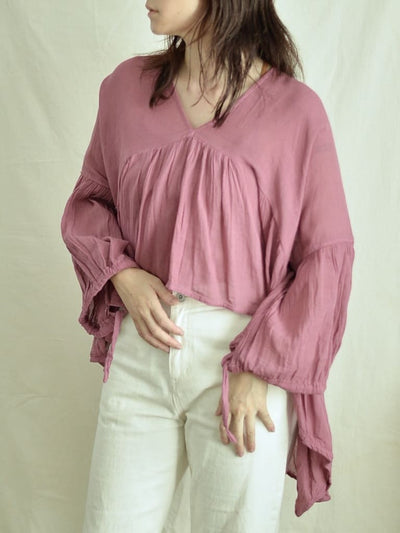 Mexican cotton gathered blouse Rosa 