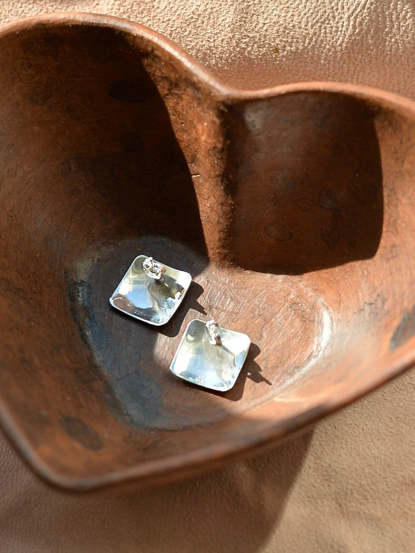 Mexican Silver925 フラットスクエアピアス