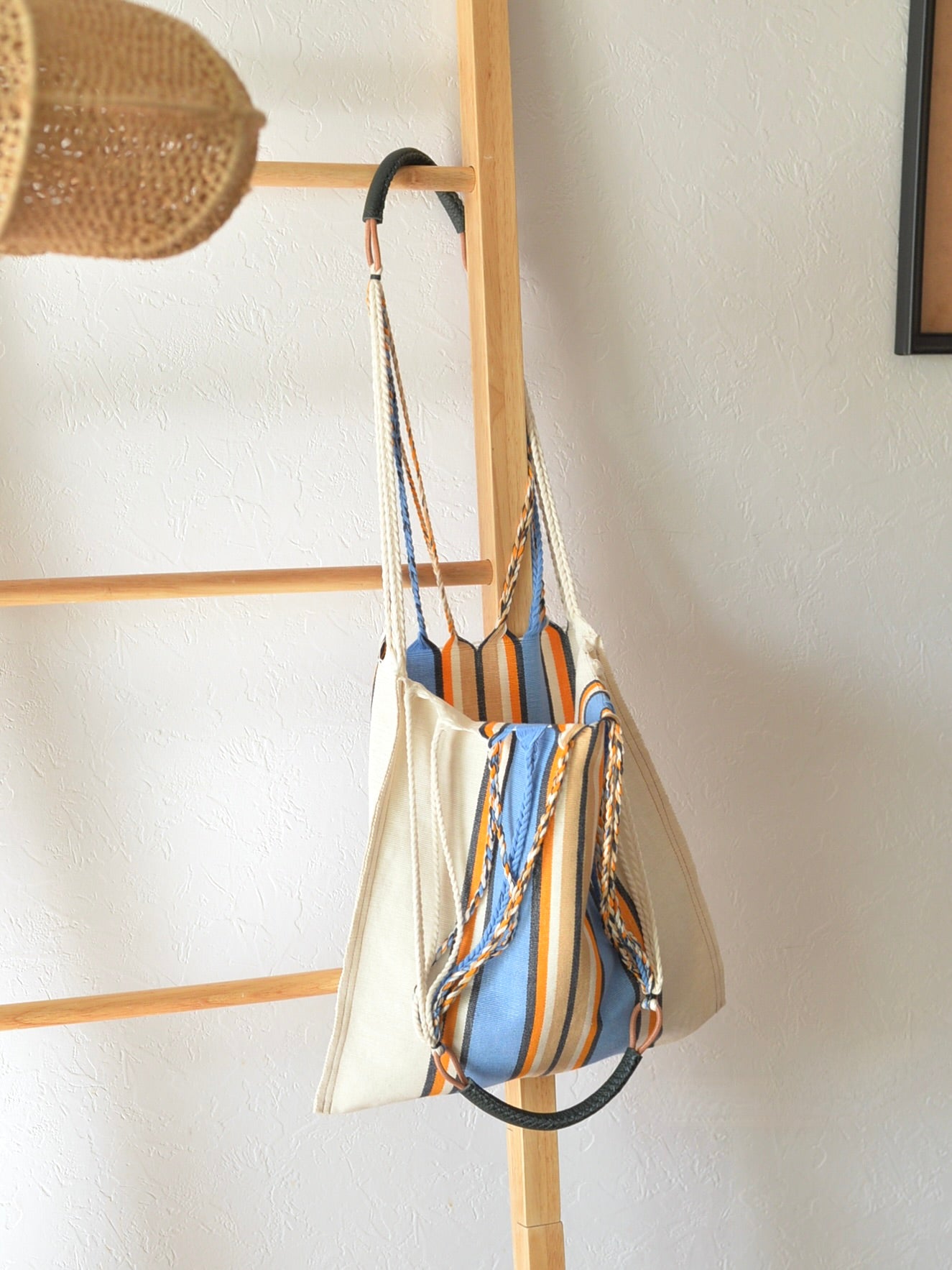 【残り1点】メキシコ ハンモックバッグ レザーハンドル