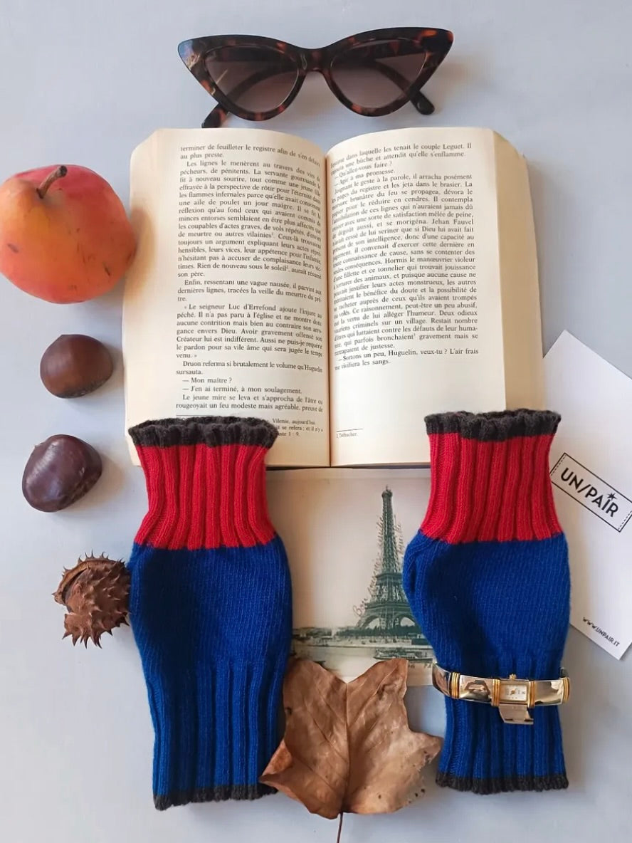 カシミヤブレンド ニット フィンガーレスグローブ ハンドウォーマー