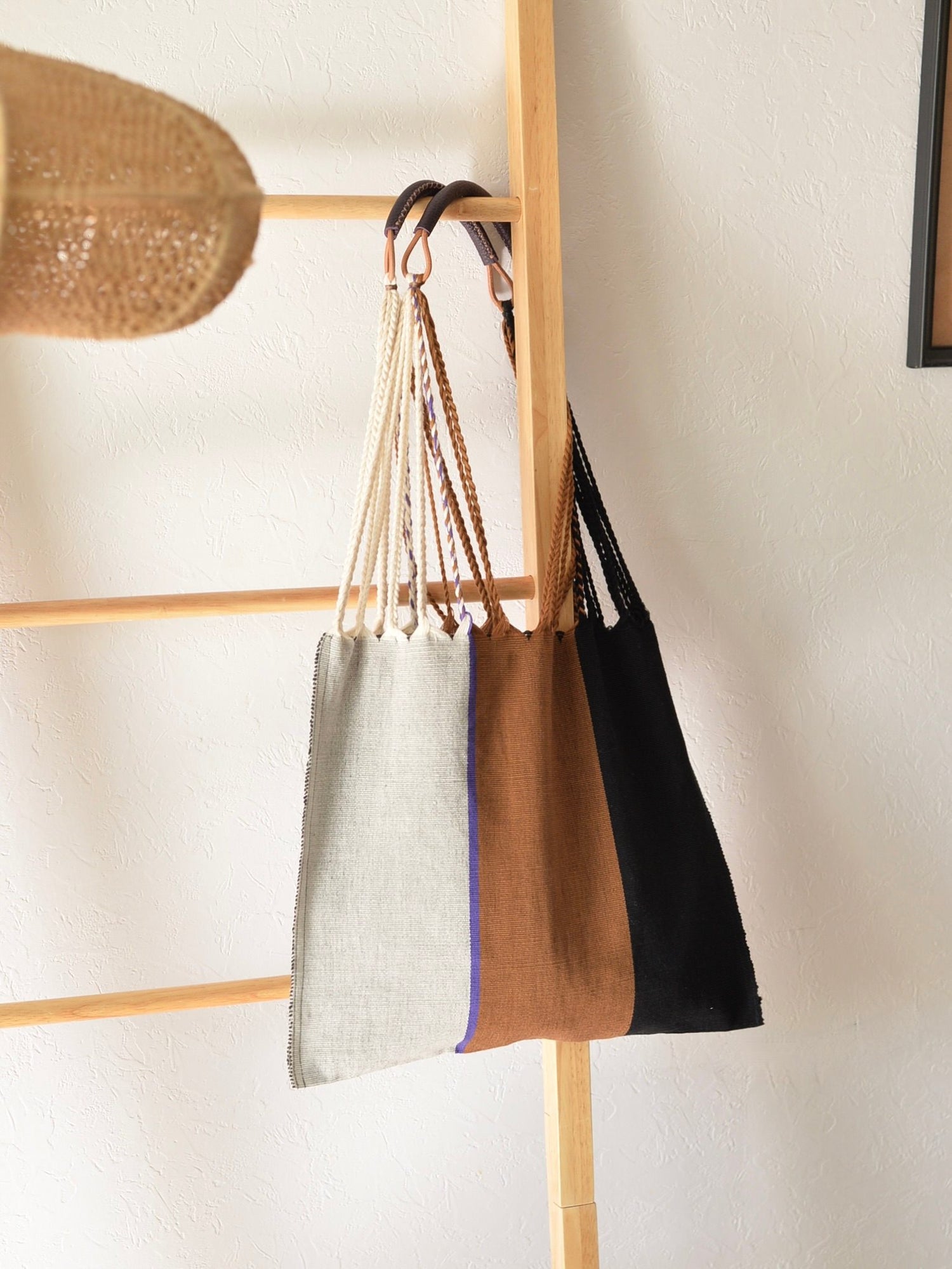 メキシコ ハンモックバッグ レザーハンドル