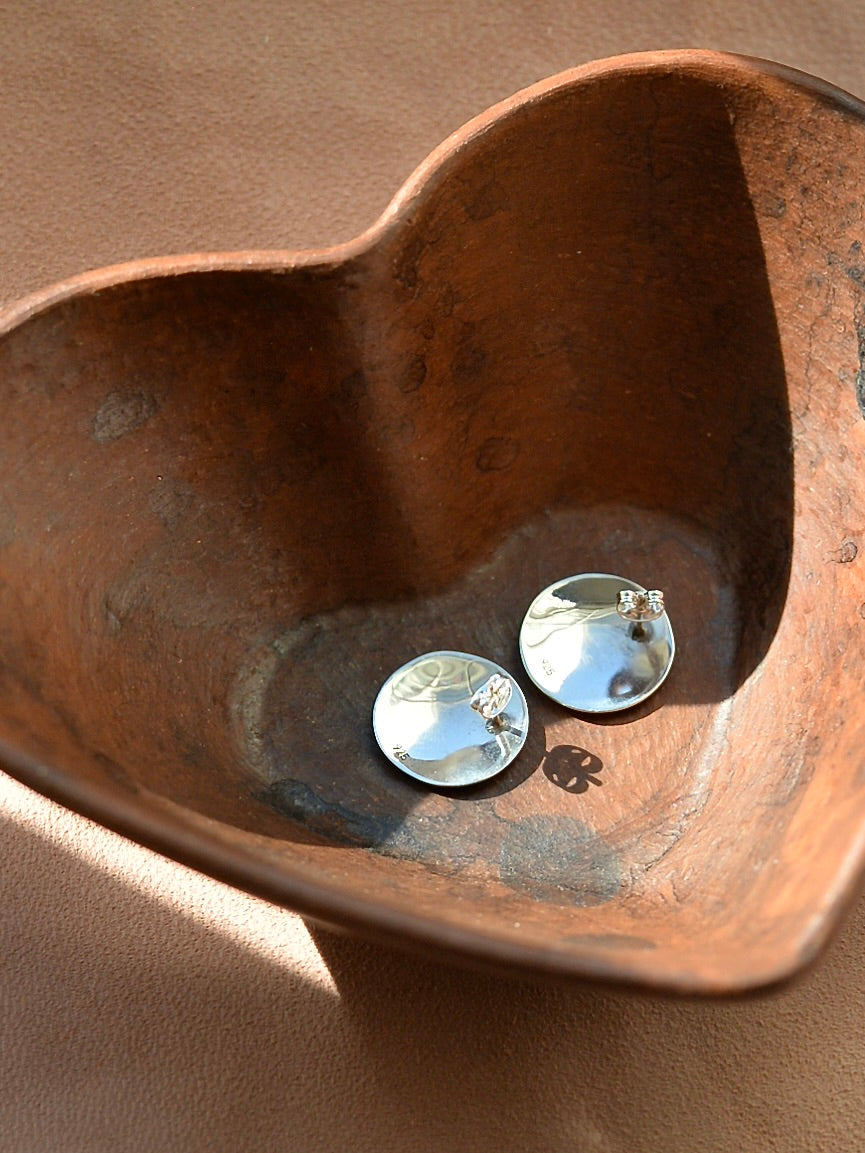 Mexican Silver925 フラットラウンドピアス