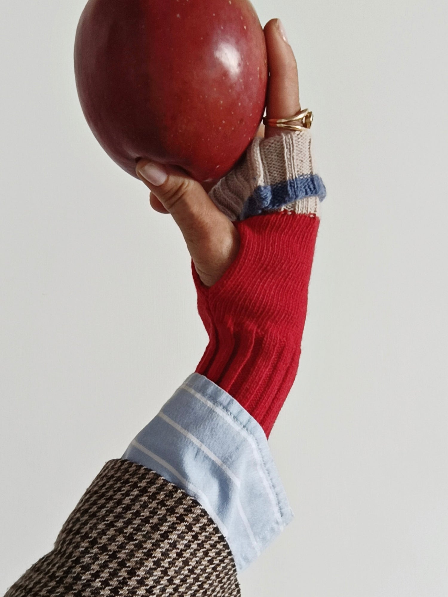 カシミヤブレンド ニット フィンガーレスグローブ ハンドウォーマー