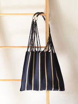 メキシコ ハンモックバッグ ネイビー レザーハンドル