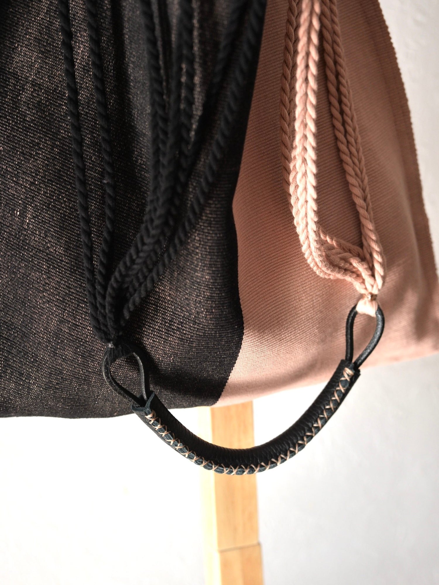 【残り1点】メキシコ ハンモックバッグ レザーハンドル ツートン