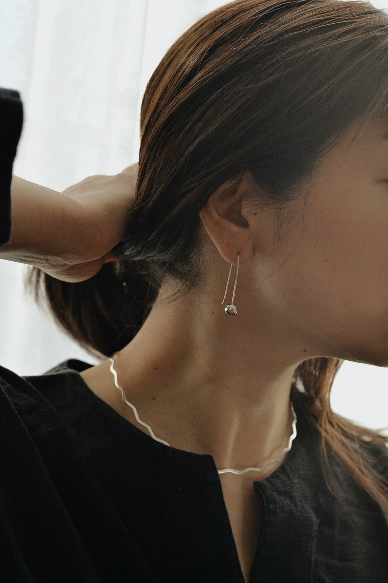 Mexican Silver925 ボールフックピアス