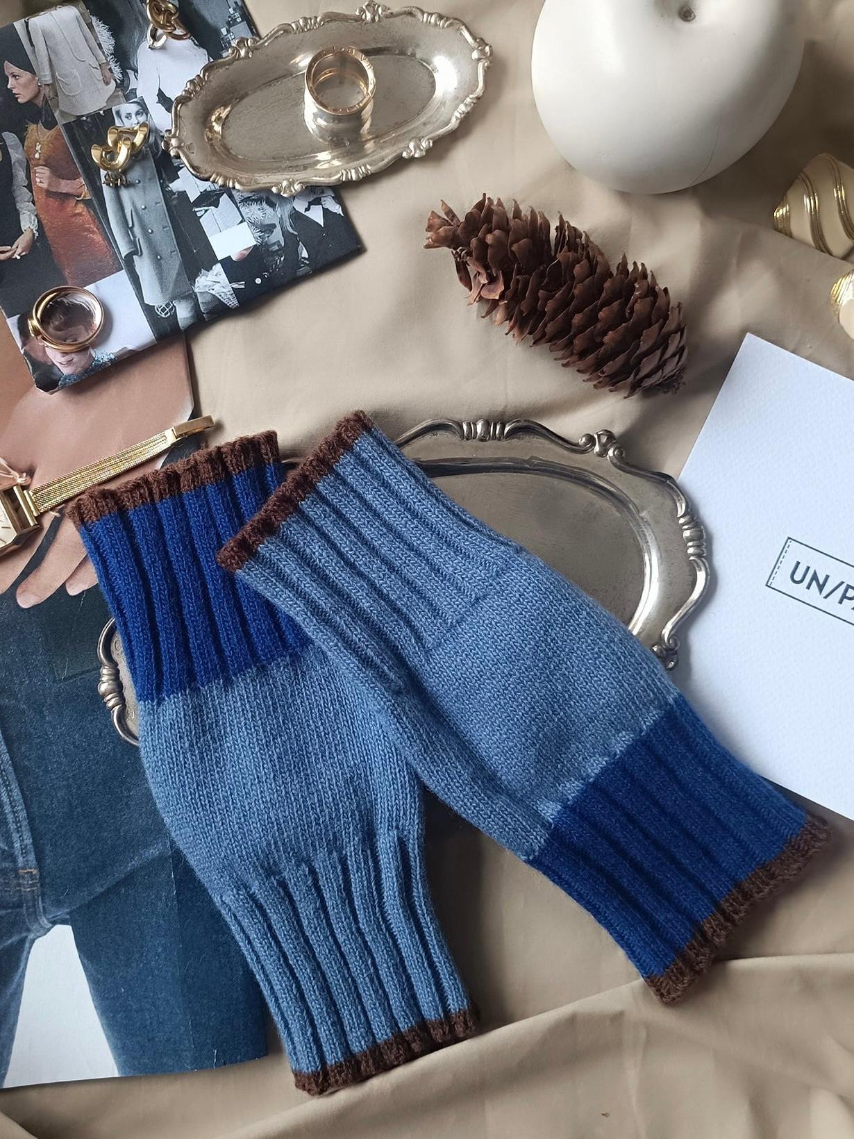 カシミヤブレンド ニット フィンガーレスグローブ ハンドウォーマー