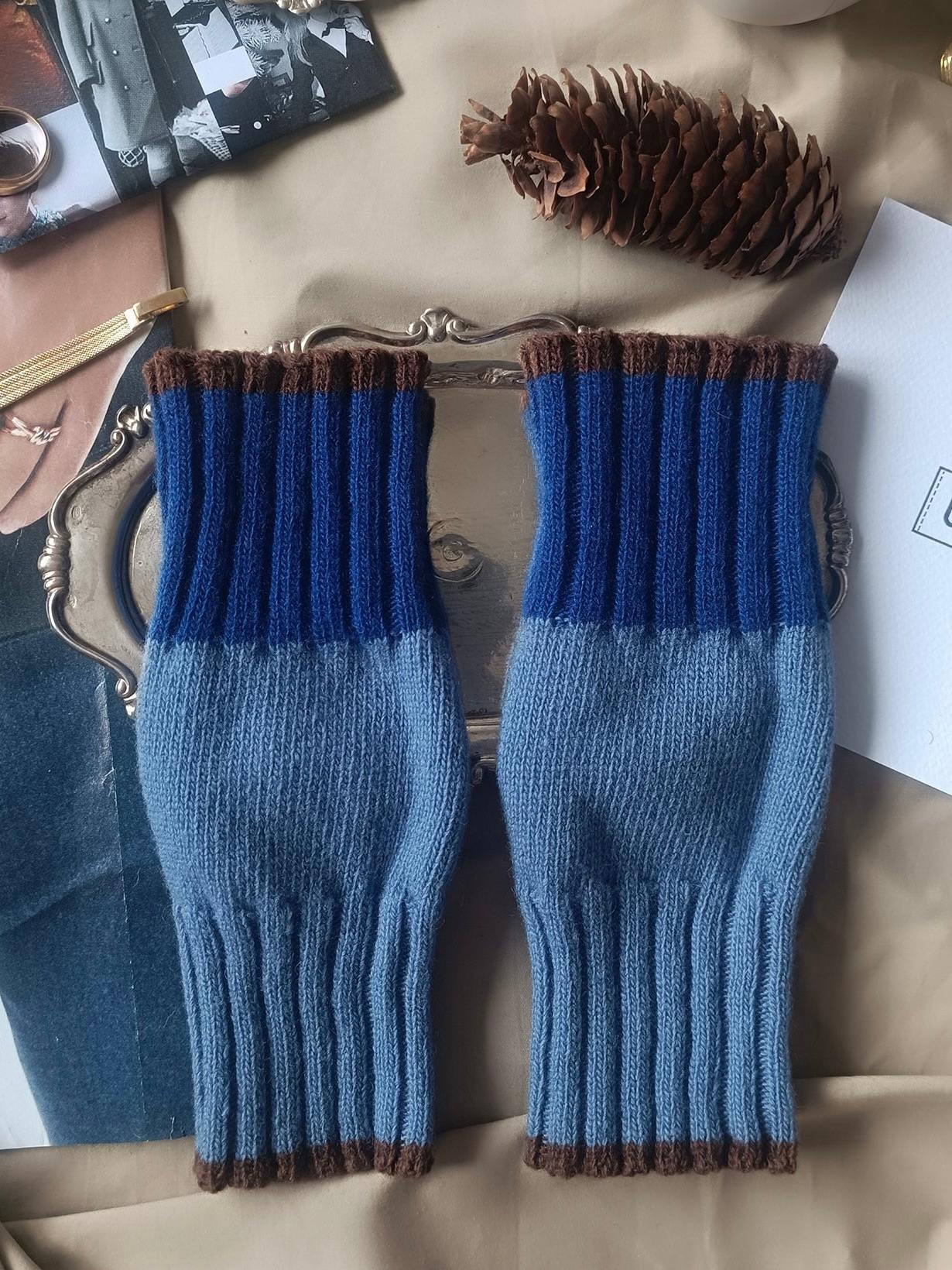 カシミヤブレンド ニット フィンガーレスグローブ ハンドウォーマー