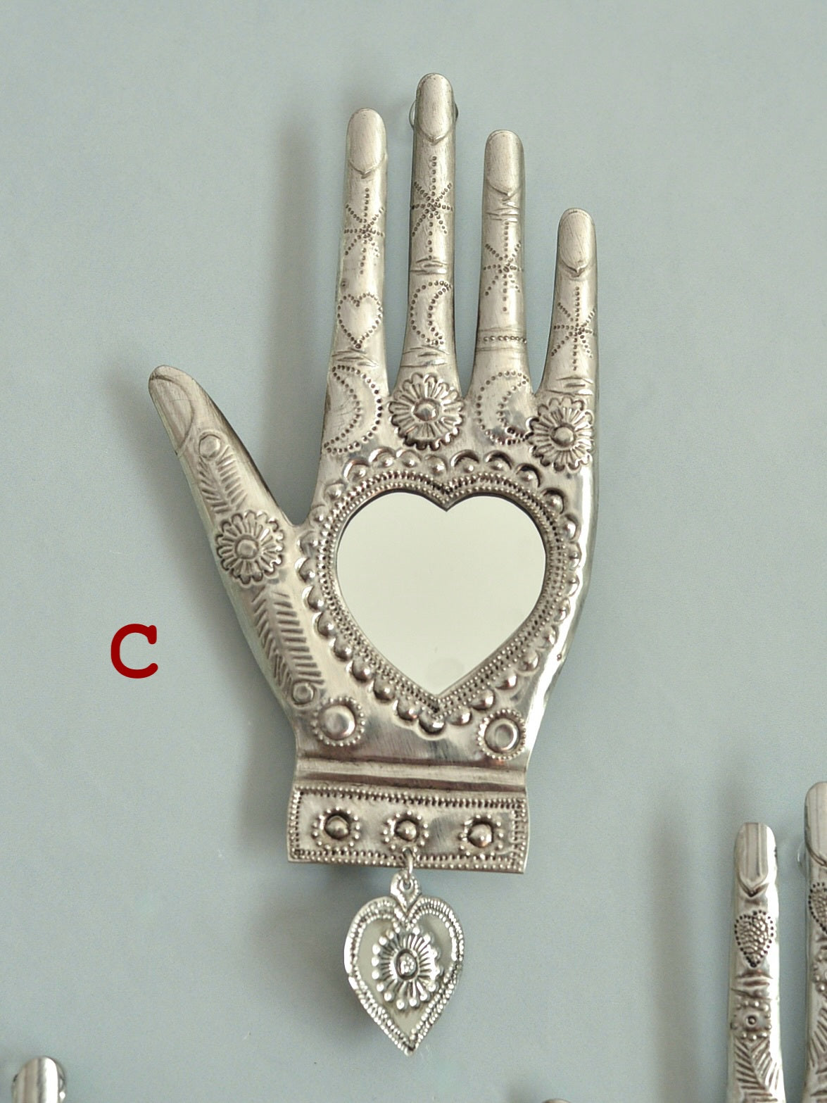 メキシコ ブリキ 壁掛けミラー オハラタ