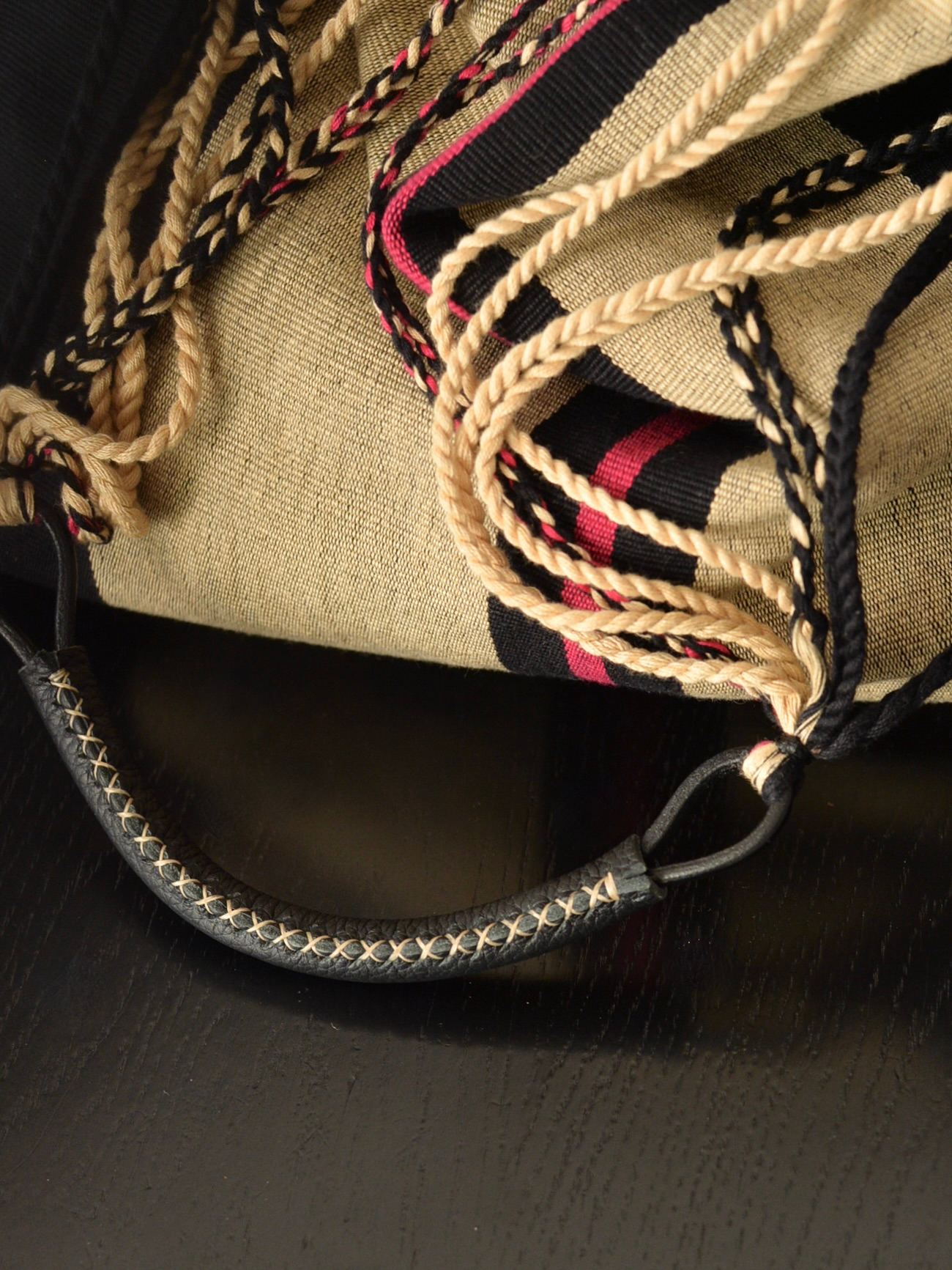 メキシコ ハンモックバッグ レザーハンドル