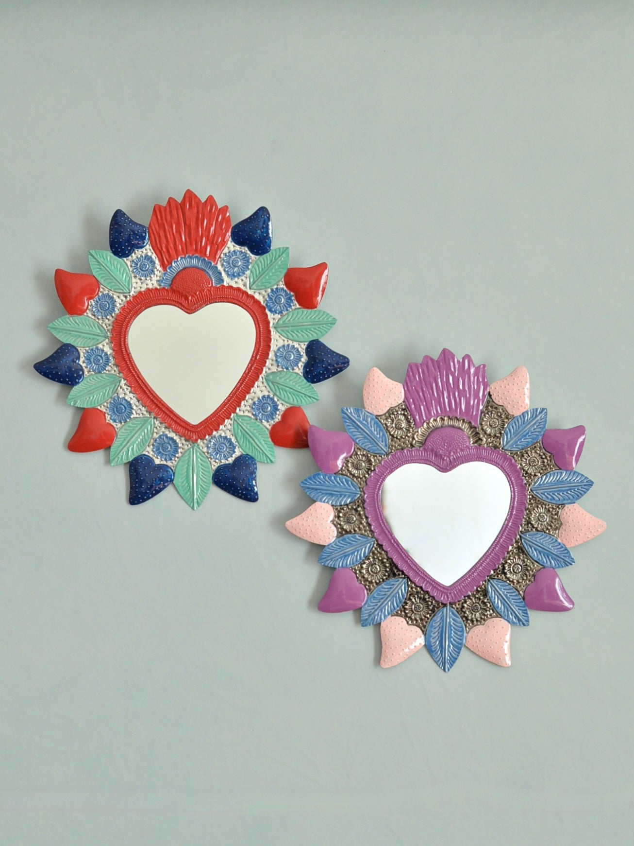 メキシコ ブリキ 壁掛けミラー オハラタ