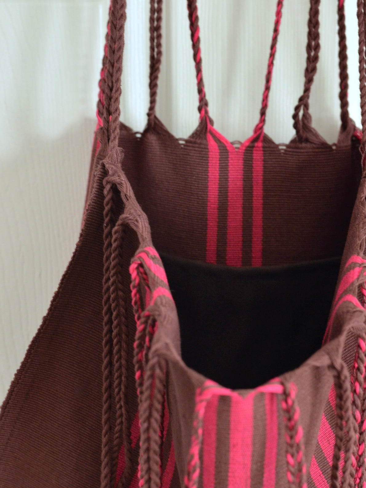 メキシコ ハンモックバッグ  レザーハンドル