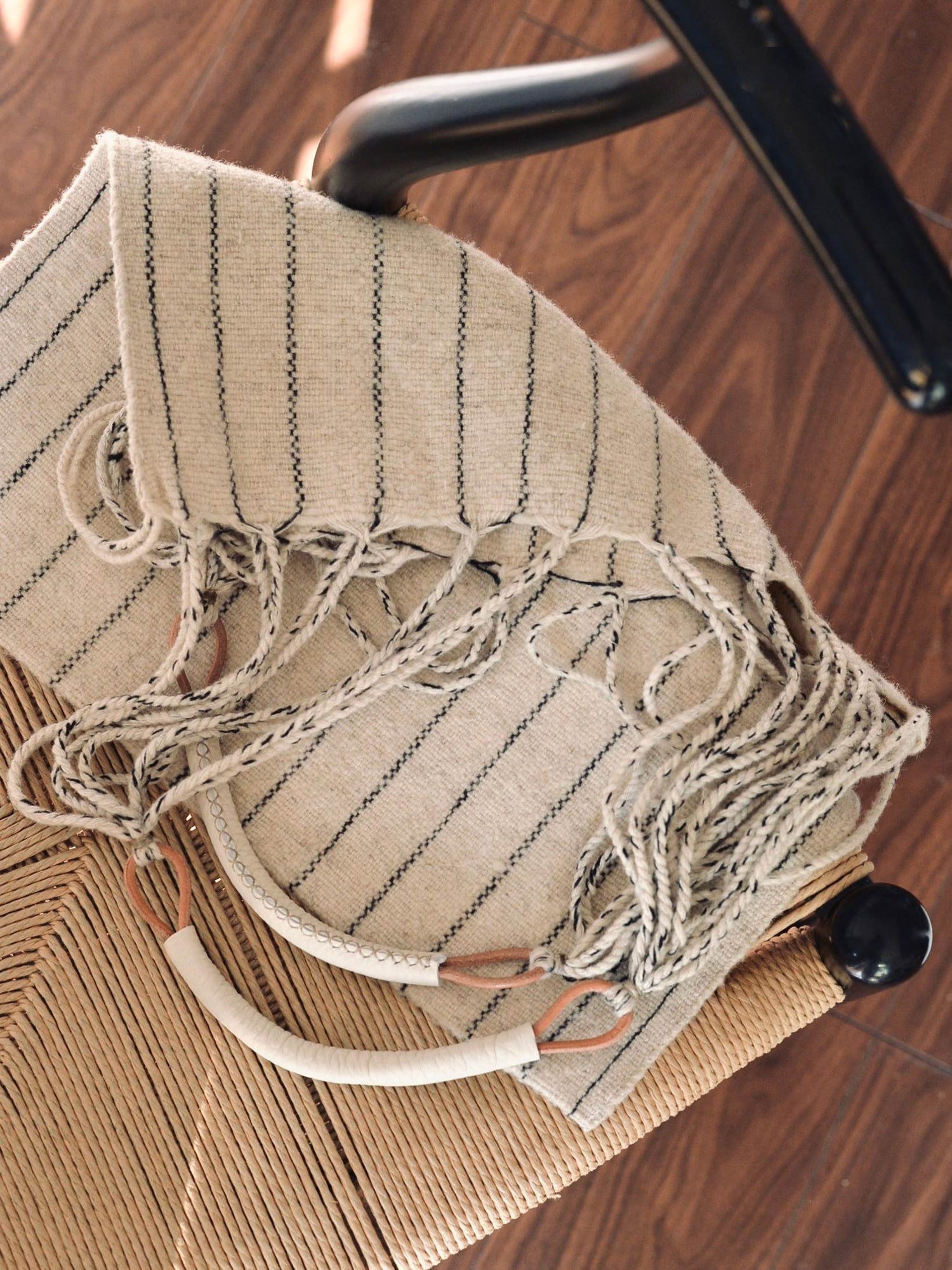 メキシコ ウール ハンモックバッグ レザーハンドル