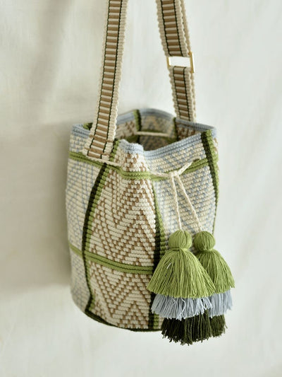 Colombian Mochira hand-knitted handbag [adjustable strap length] 