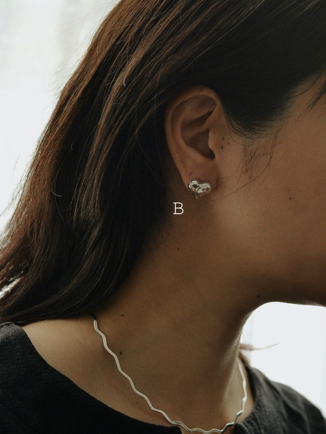 Mexican Silver925 ハートスタッドピアス