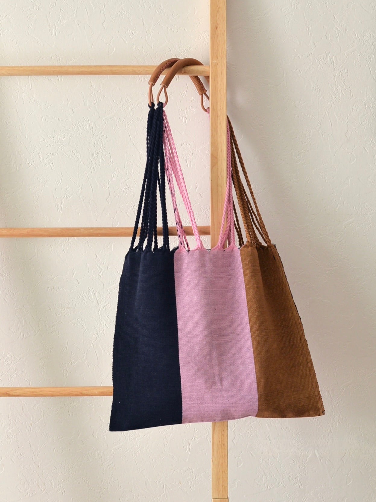 メキシコ ハンモックバッグ レザーハンドル