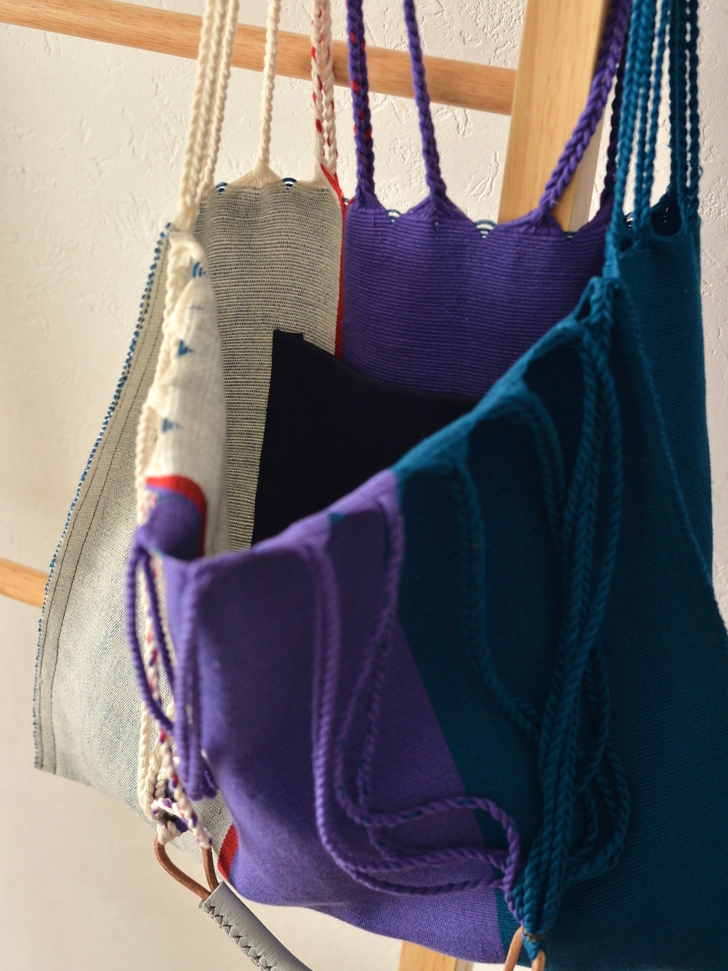 メキシコ ハンモックバッグ レザーハンドル