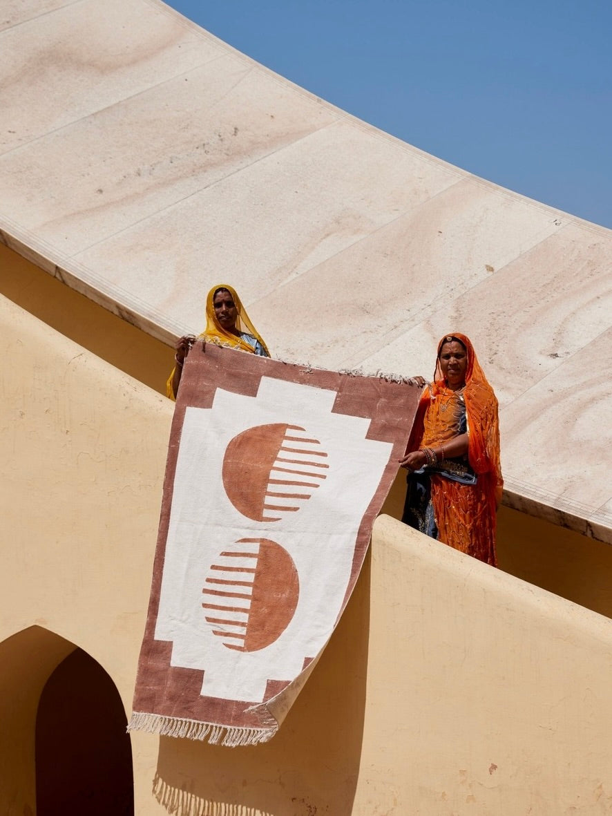 ハンドブロックプリント コットンラグ