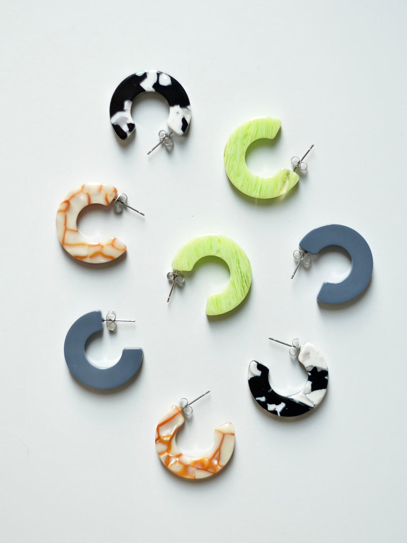 Sustainable hoop earrings RAY TIGER GREEN 