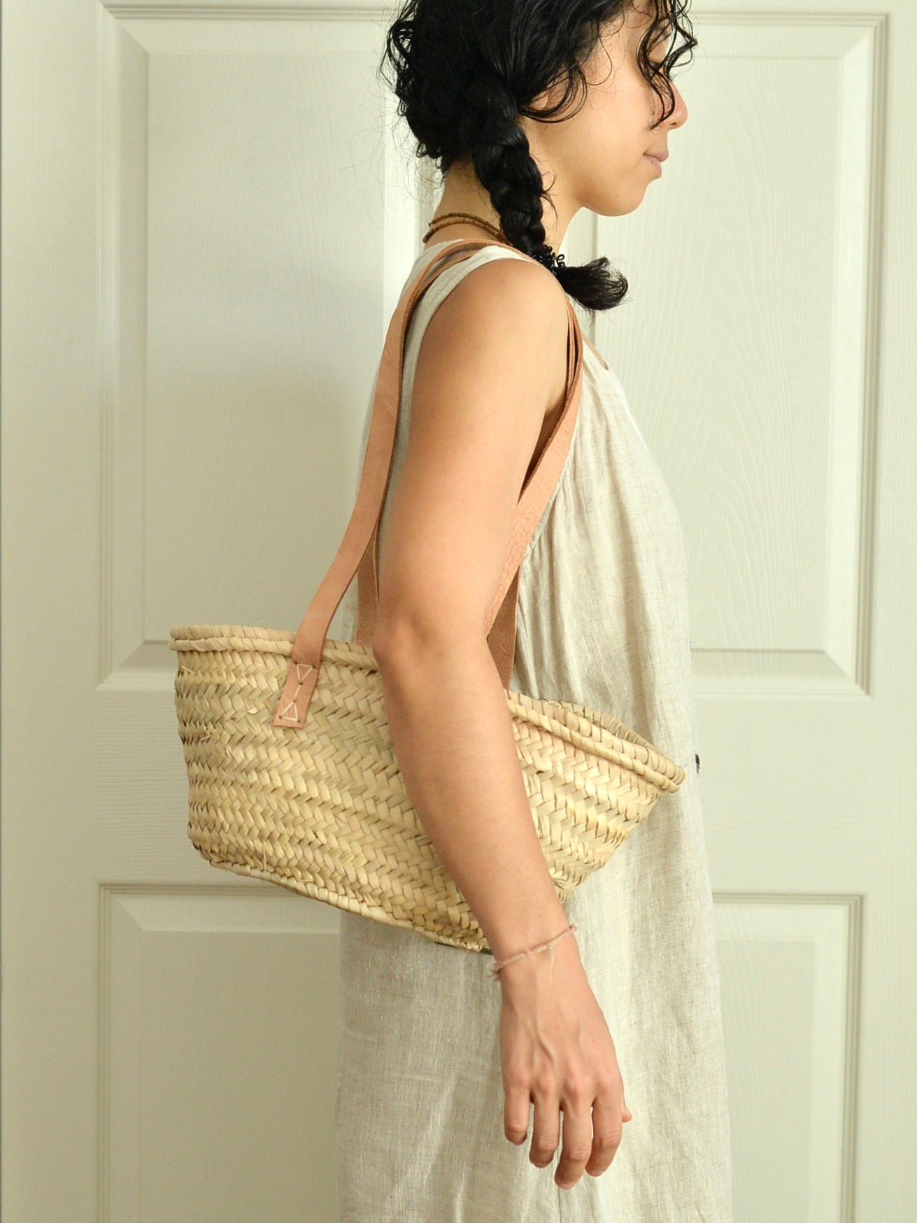 【残り1点】モロッコ かごバッグ ロングハンドル